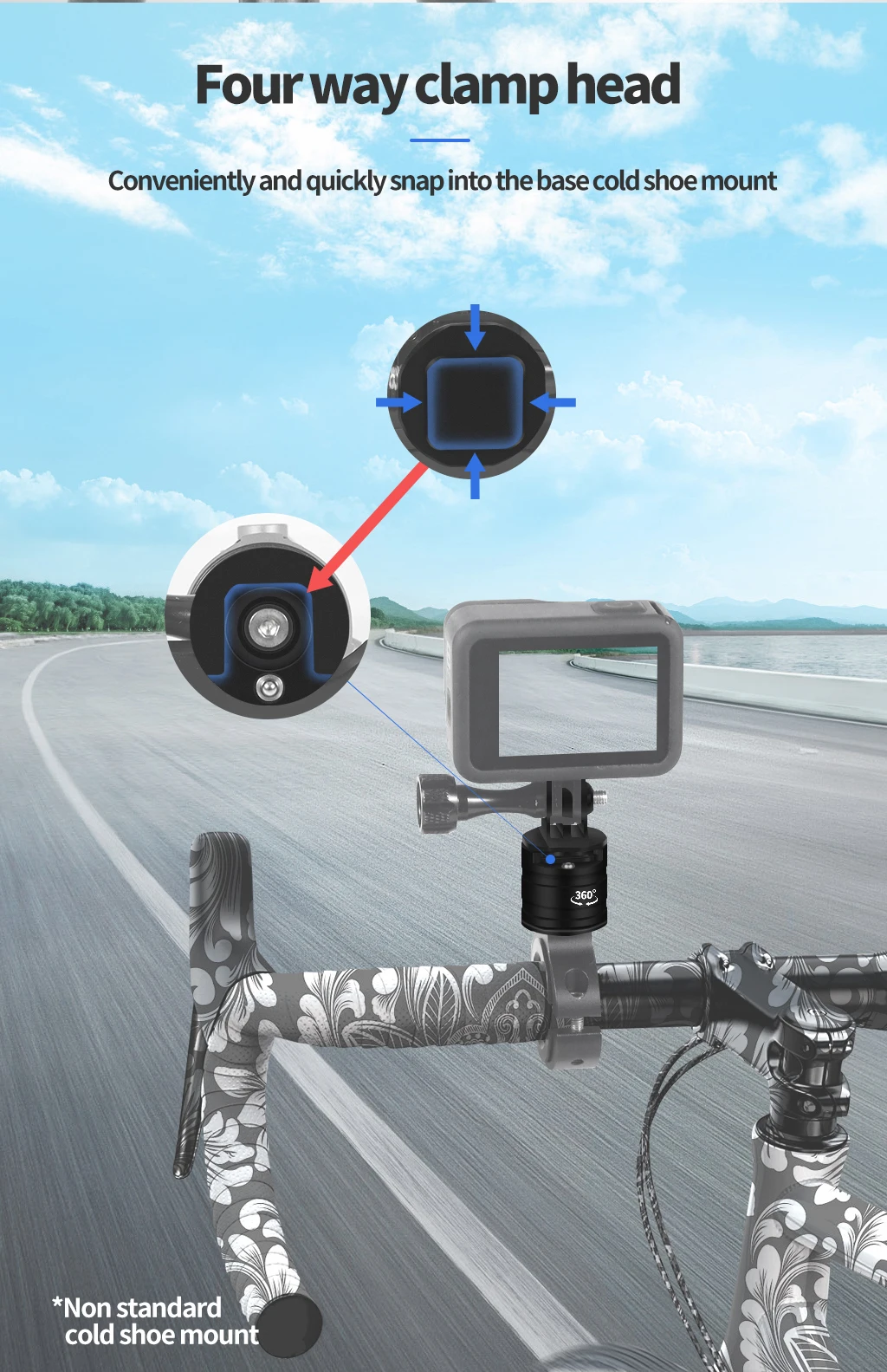 360 Grad drehbarer drehbarer Stativhalterung-Adapterhalter für GoPro 13 12 Insta360 Verlängerungsarmhalterung Action-Kamera-Zubehör – Detail 16
