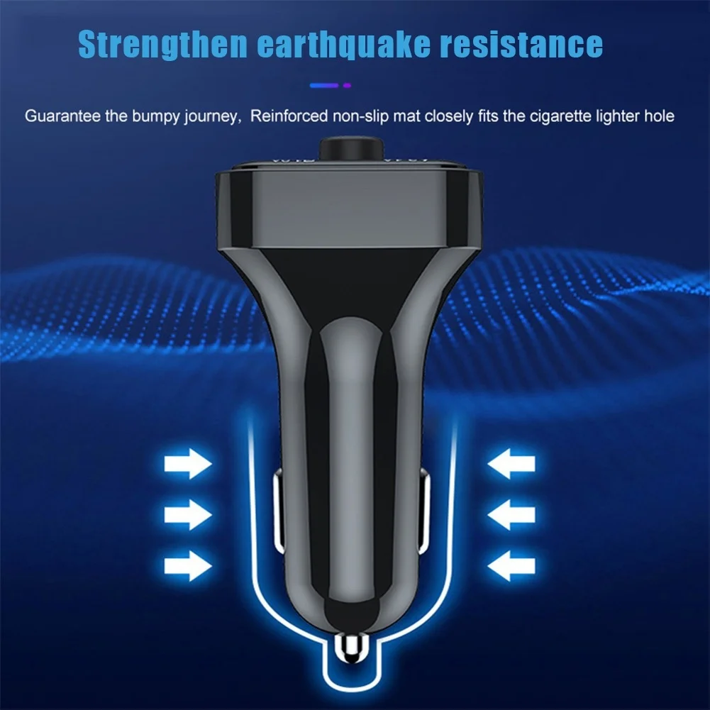 Car Wireless FM Transmitter with Dual USB 31A Fast Charging Supports MP3 WMA Playback Compatible with 875108MHz Stereo