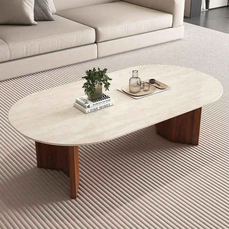 Modern Minimalist Style Rock Countertop Popular Living Room Dining Table Rustic Rectangle Pattern Set Feature Made Wood