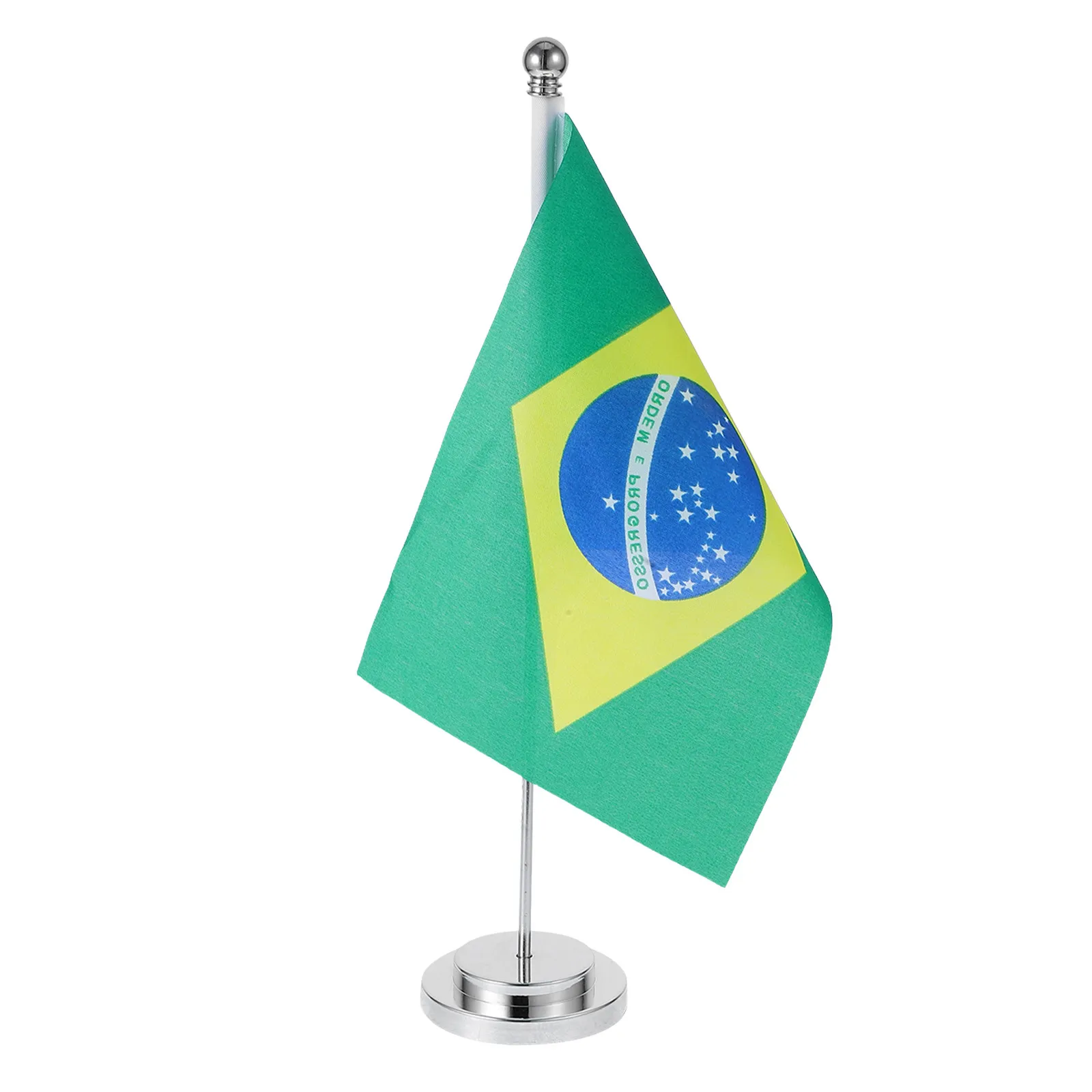 Brazil Desk Flag Small Polyester Tabletop Display Easy Installation Home Office Restaurant Decoration Festive Mini Flag Holder