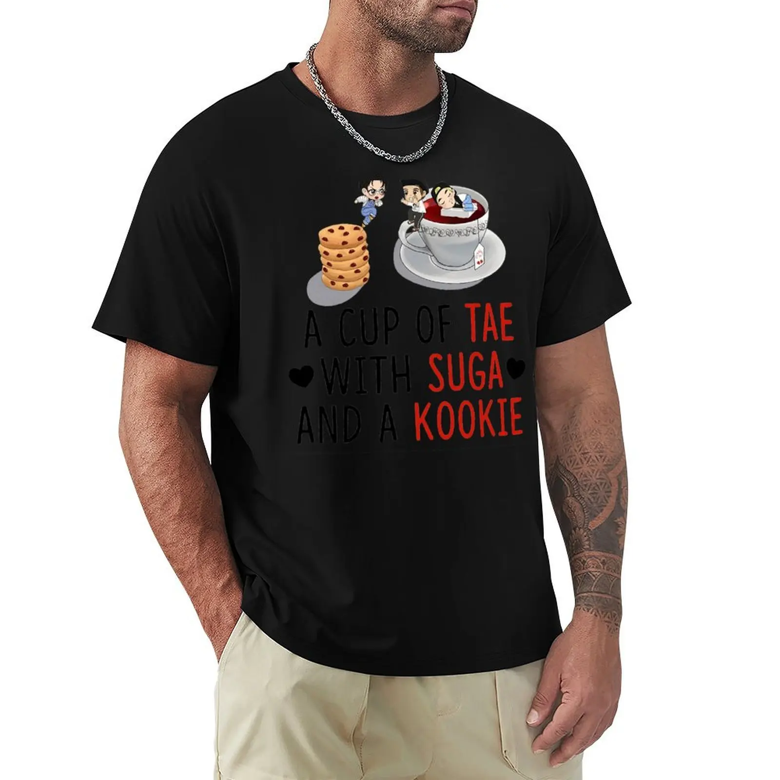 A Cup Of Tea With Suga And A Kookie T-Shirt Work Duty Casual T-Shirt