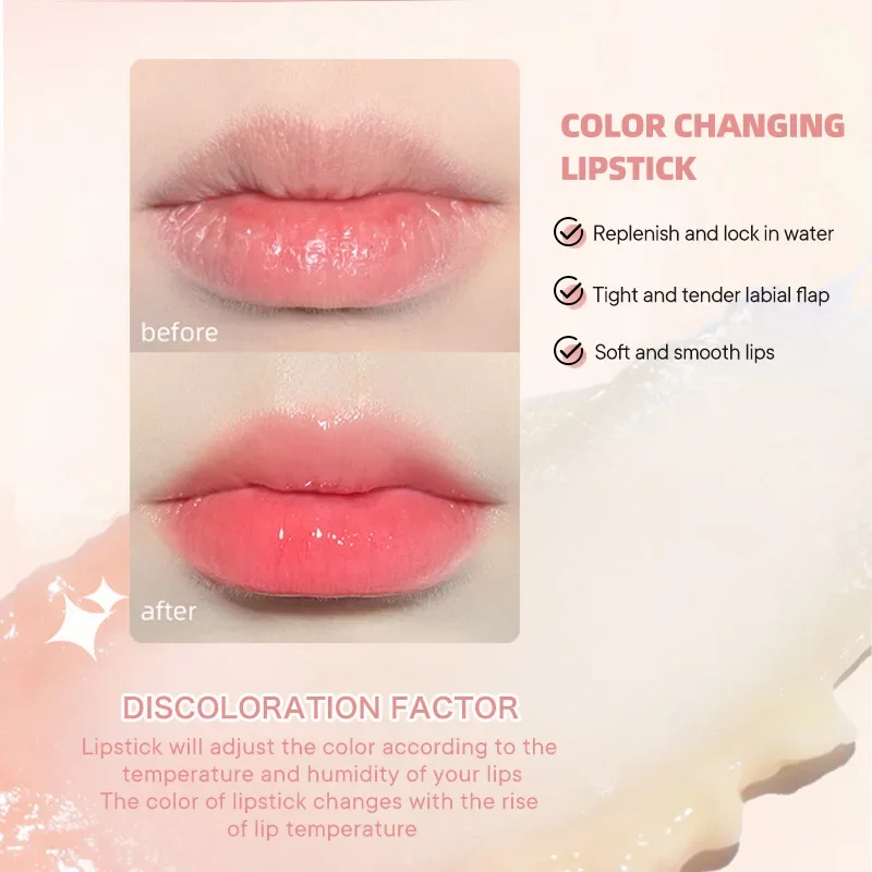 O'CHEAL-pintalabios que cambia de Color, bálsamo labial con sabor a fruta, hidratante, resistente al agua, cuidado de labios sensible a la temperatura de larga duración