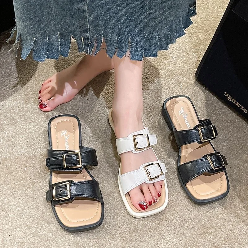 2024 New Women Summer Outerwear Korean Edition Fashion Korean Edition Fashion Flat Sandals