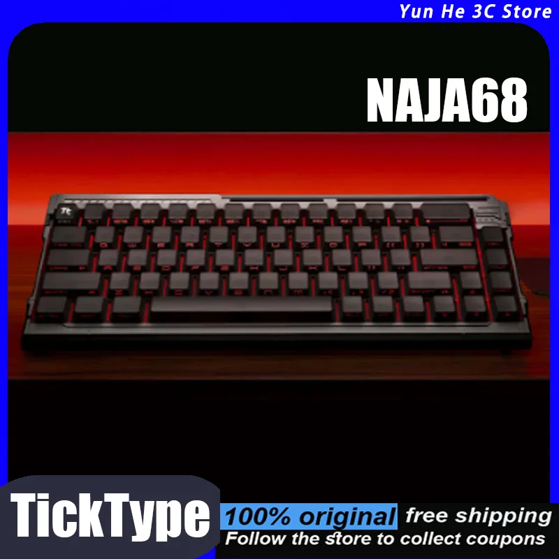 Teclado Magnético TickType NAJA68 Ideal para Jogos de Esports e Uso em Escritório, Com Iluminação RGB, Design Estilo Sabre, Ergonômico