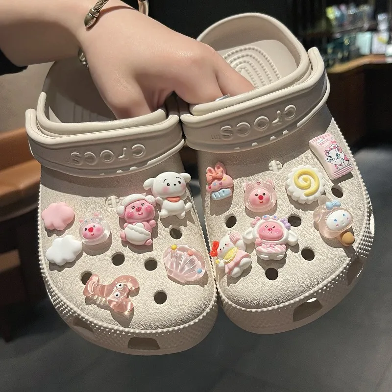 

14pcs Miniso Loopy Shoes Accessories Cartoon Kawaii Hole Shoes Buckle Diy Decoration Removable Girl for Gifts