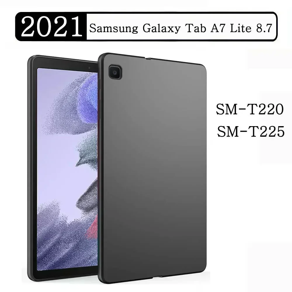 

Силиконовый чехол для планшета Samsung Galaxy Tab A7 Lite 8,7 2021 дюйма, SM-T220 T220 T225, гибкий мягкий черный чехол из ТПУ, задняя крышка