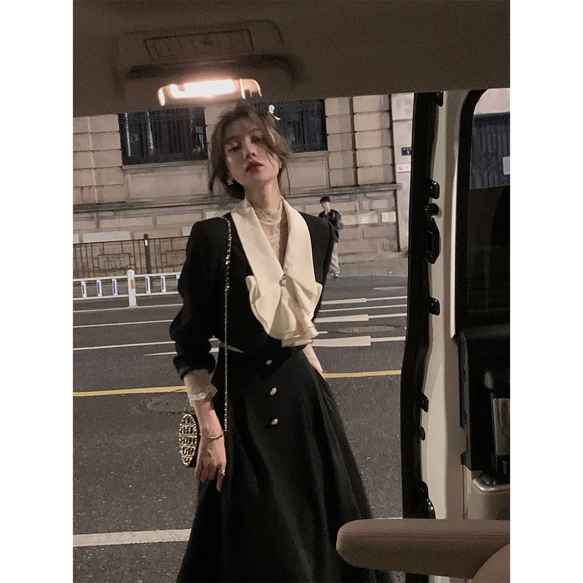 Autumn Elegant Two Piece Skirt Set Women Solid Sweet Party Midi Skirt Suit Female Casual Korean Fashion Chic Long Skirt Set 2023