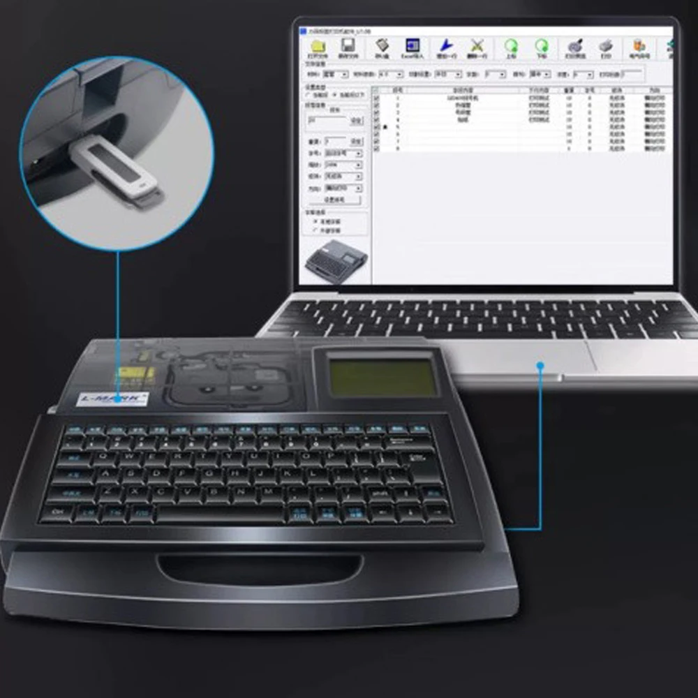 Cable ID Printer+Can Connect PC Electronic Lettering Machine PVC Tube Printer Wire Mark Machine  Line mark printer
