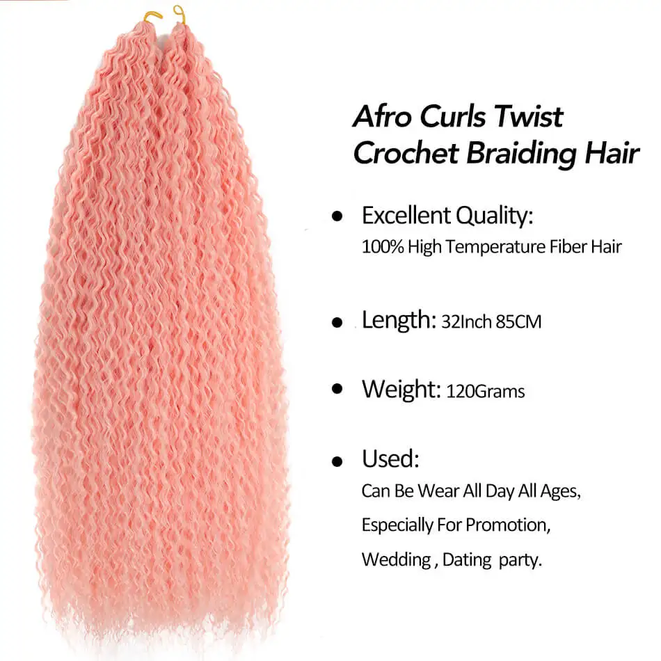 Extensión de cabello trenzado de onda de agua de 30 pulgadas, cabello sintético de ganchillo, Ombre, Rubio, rosa, onda profunda