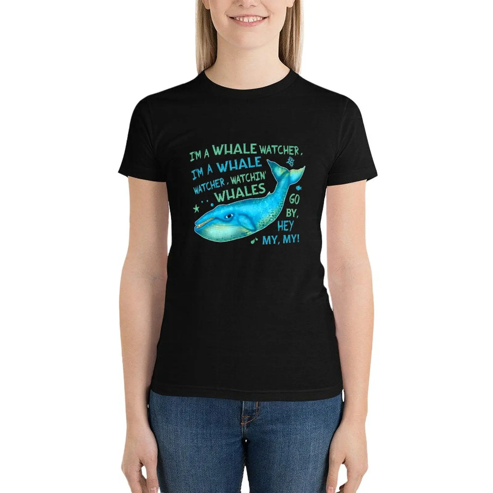 Whale Watching Family Vacation Cruise Trip Funny T-Shirt Short sleeve tee kawaii clothes tops Women's tops