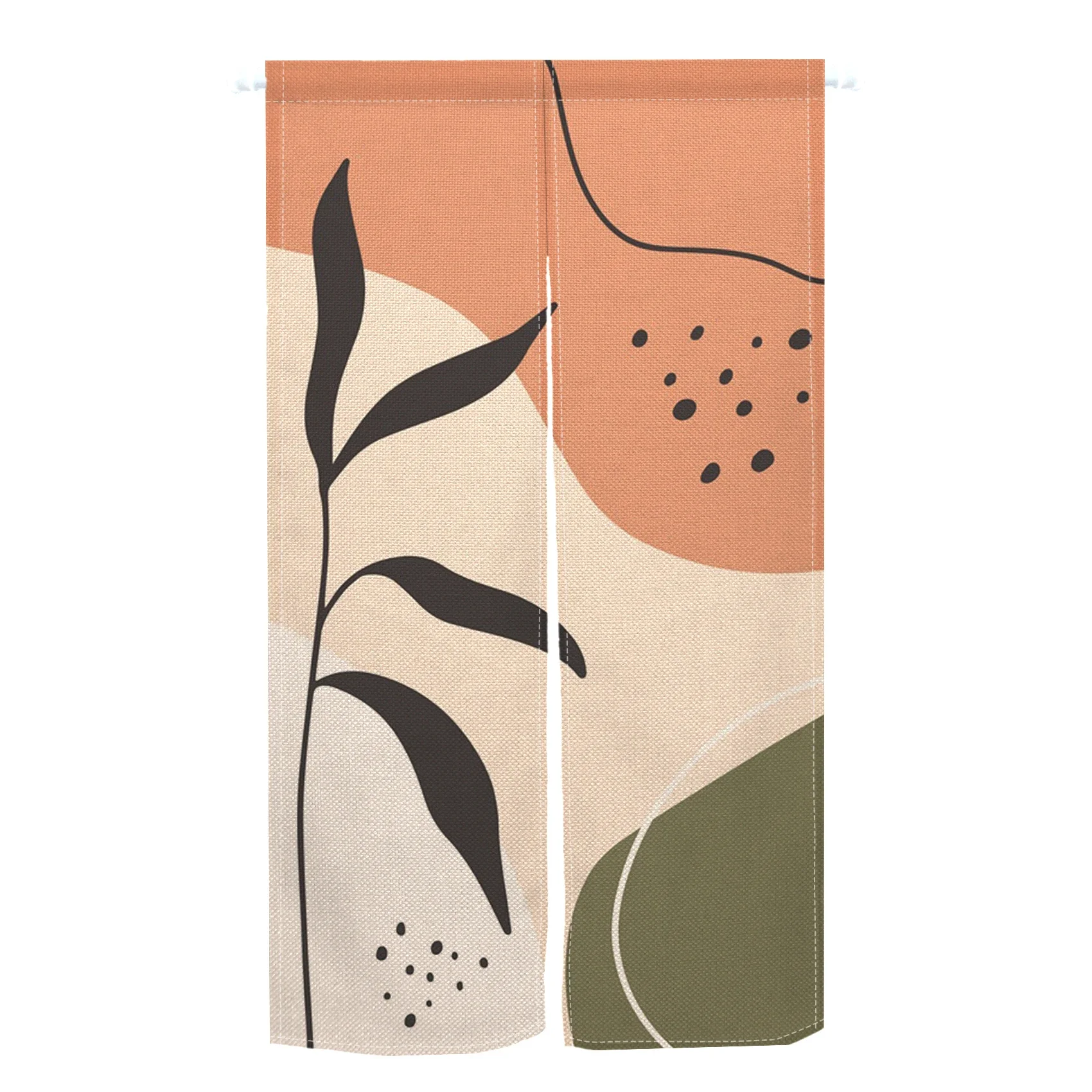 Morandi Abstract Door Curtain Nordic Style Noren Bedroom Living Room Porch Partition Curtain Kitchen Bathroom Hang Half Curtain