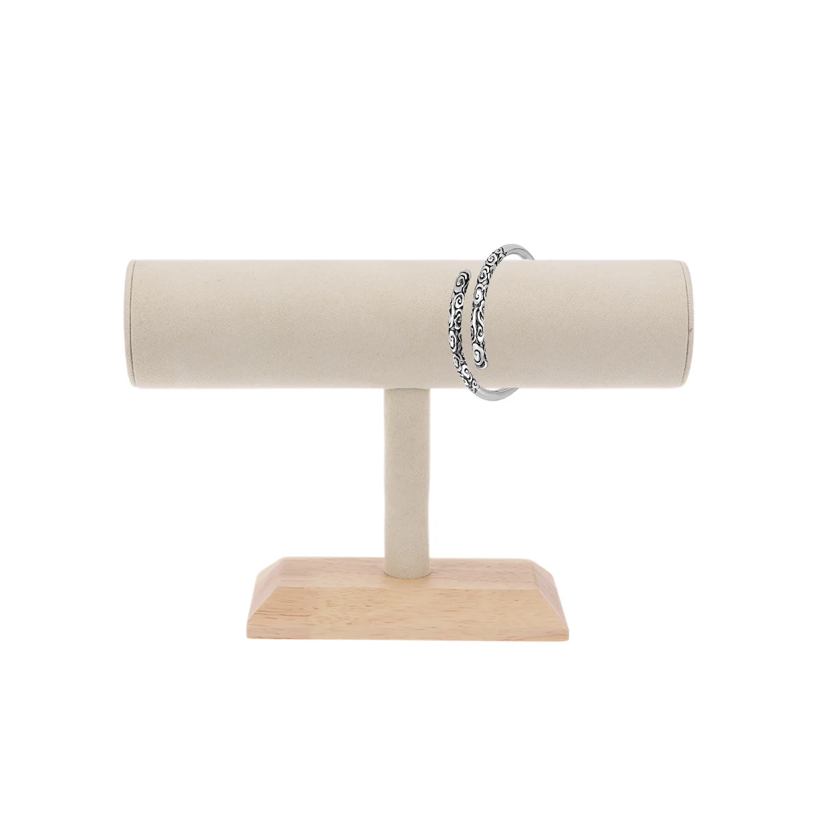 

Wooden T-Bar Jewelry Bracelet Bangle Display Stand Organizer Holder White Sturdy Easy Assembly Home Shop Decor