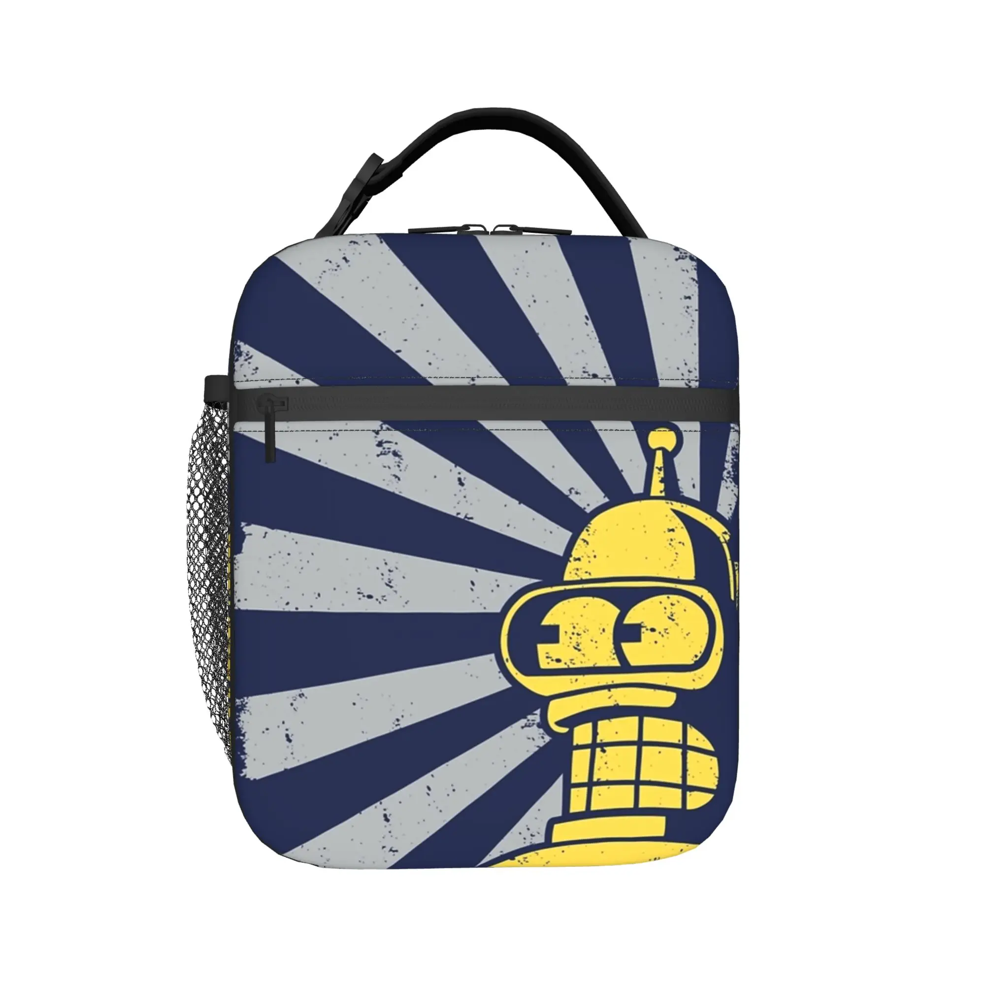 Insulated Lunch Bags Futuramaed Benders Cartoon Comic Merch  Food Box Ins Style Thermal Cooler Lunch Box For Travel