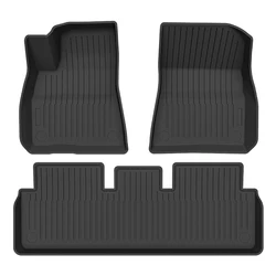 For Tesla Model 3/Model Y TPE Floor Mats Waterproof Luggage Mat Wear-resistant Foot Pads Trunk Mats Accessories