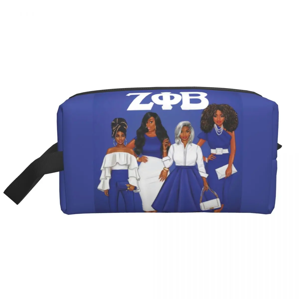 Zeta Phi Beta Sorority Makeup Bag Women Travel Cosmetic Organizer Kawaii ZOB Storage Toiletry Bags