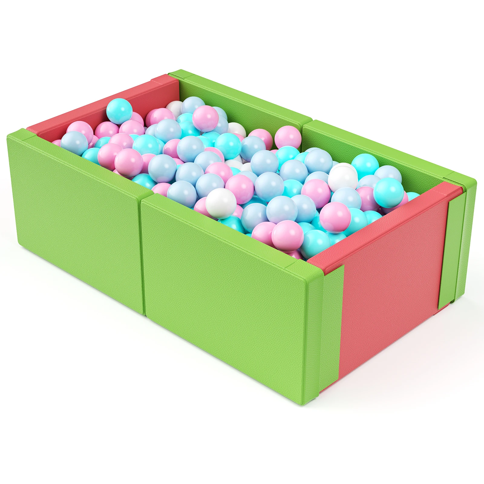 Image of Faltbares Schaumstoffblock-Ballbecken-Set für Kleinkinder von 1–3 Jahren, Indoor-Spielplatz, Fitnessstudio-Spielset, Krabbel- und Kletterspielzeug, Bälle nicht im Lieferumfang enthalten
