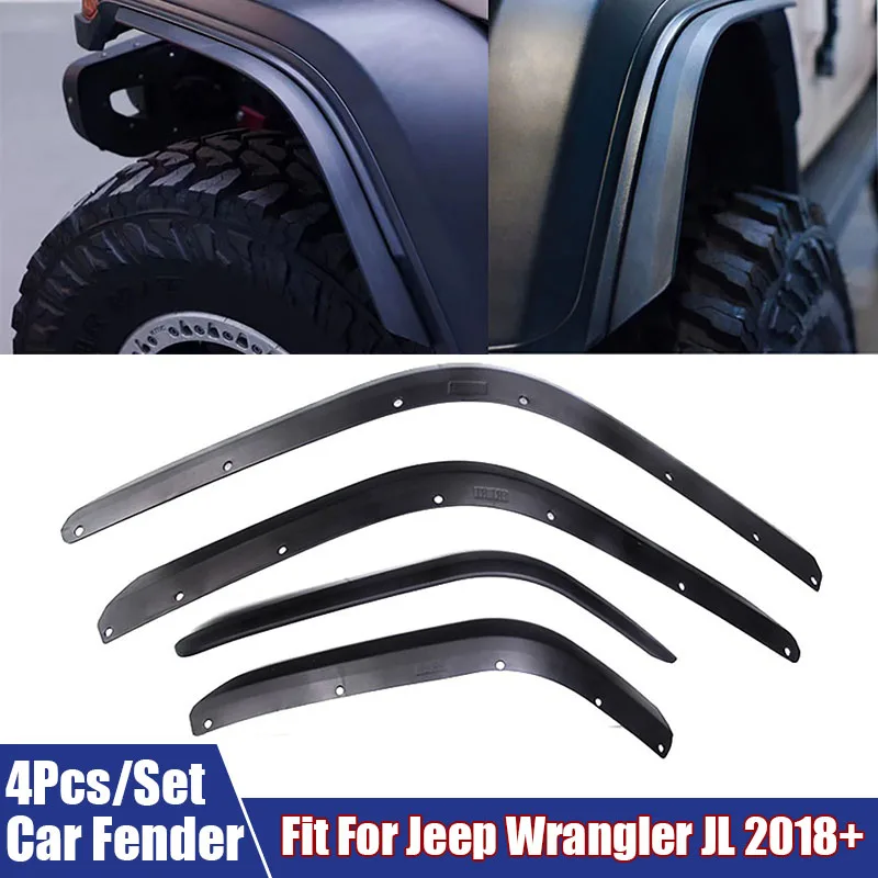 

4Pcs Automobiles Fenders Modified Small Wheel Eyebrow Widened Fender Mudguards Fit For Wrangler JL 2018+ (For low fender models)