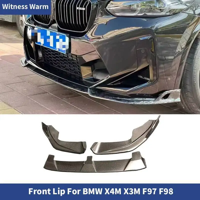 Kit de carrosserie de voiture en Fiber de carbone sèche, lèvre avant, séparateur de becquet, pour BMW, F97 X3M F98 X4M, 2023