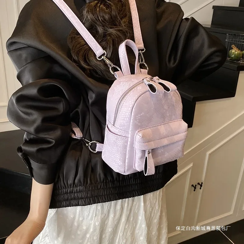

Silver Backpack for Women Y2K Shoulders Bags Fashion Knapsack Mini Packbag Kawaii Rucksack PU Leather Mochila Korean Bookbag Ins