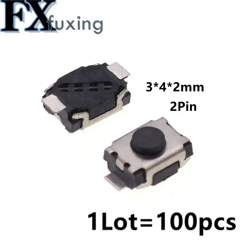 100Pcs 3*4*2MM Tact…