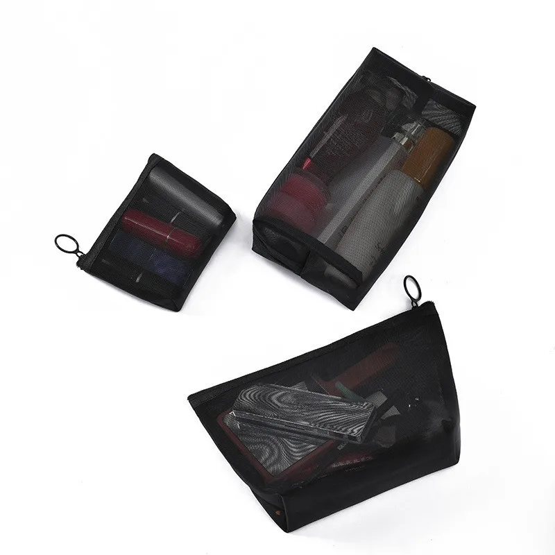 1/3pcs Mesh Clear Cosmetic Bags Small Large Black Makeup Bag Portable Travel Toiletry Organizer Case Lipstick Storage Pouch