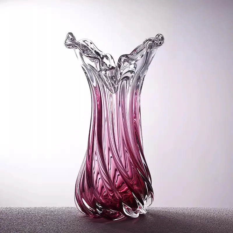 

Light luxury creative crystal glass vase household living room entrance water raising vase lily rose open flower arrangement orn