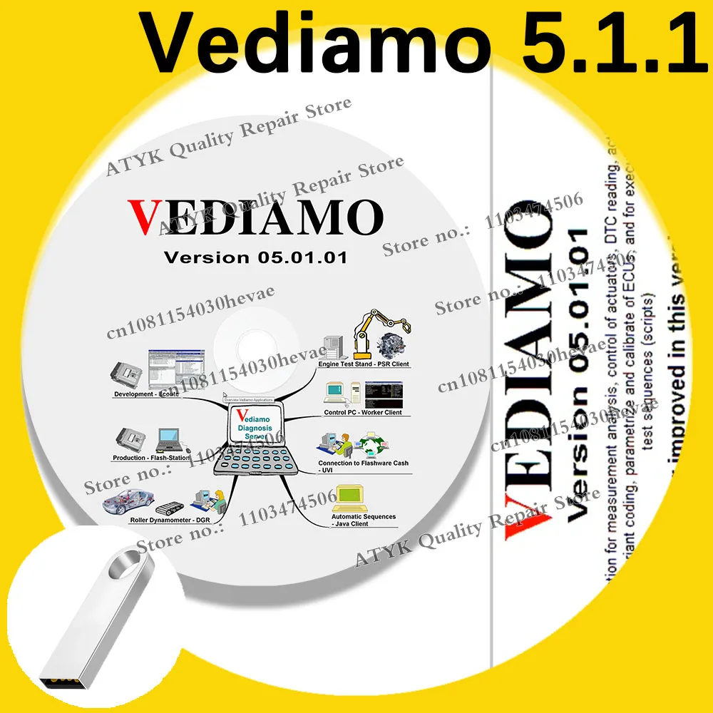 Vediamo 5.1.1 diagnostic pour voiture inspection tools Diagnostic software 5.1.1 vediamo Repair interface Equipment Program vci