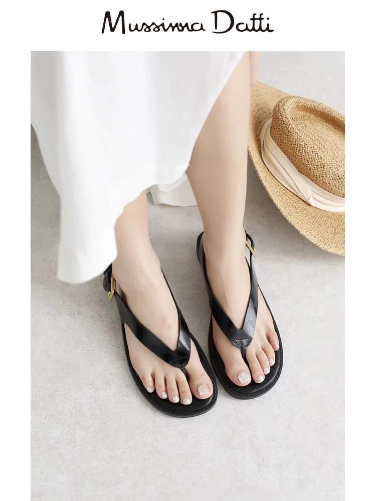 Murrinna Daffi 2024 New Women Shoes summer Genuine leather Sandals Flats Slippers Leisure beach shoes