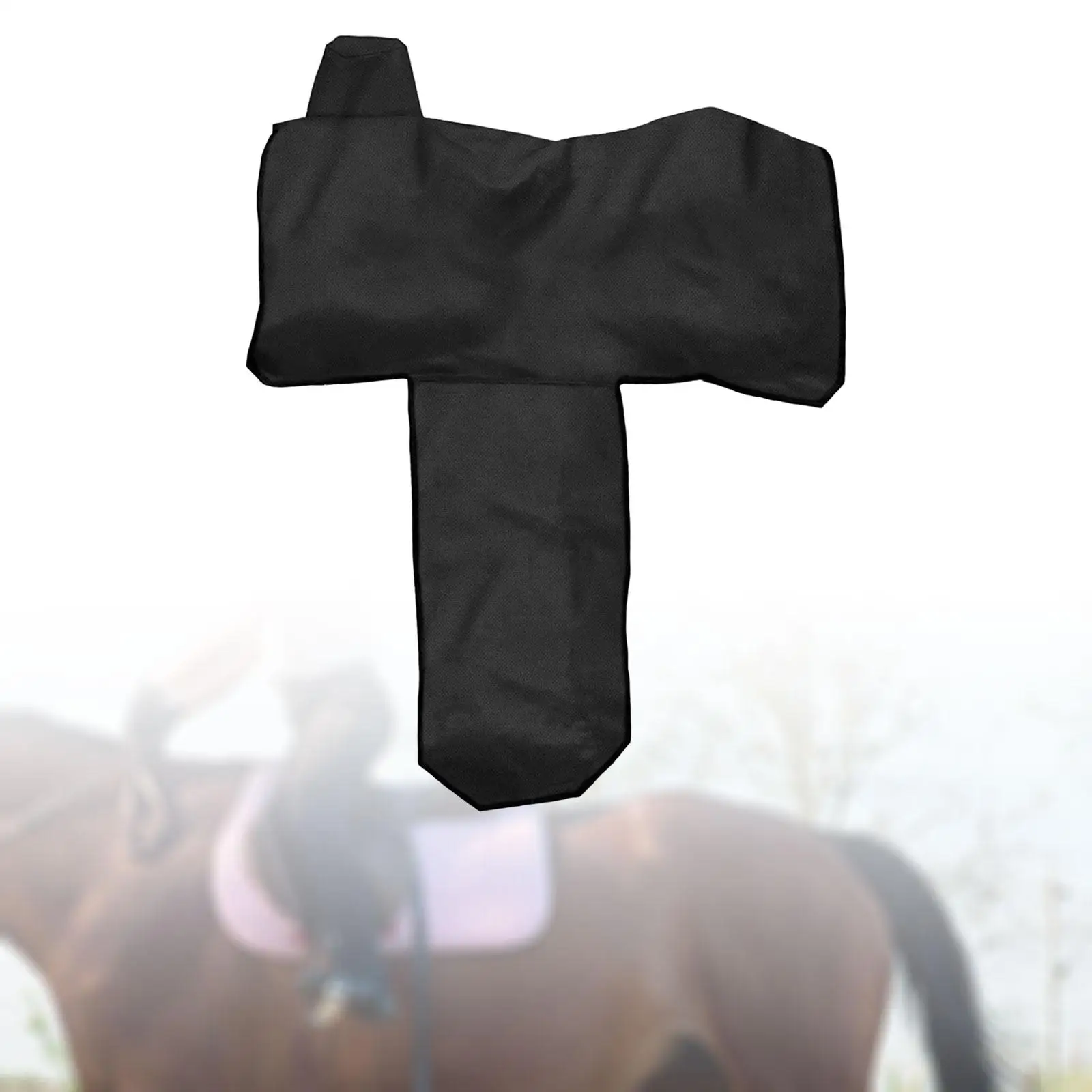 Horse Saddle Protection Cover Oxford Cloth Waterproof Black Carrier Bag for Western Tack Dustproof Scratch Resistant Easy