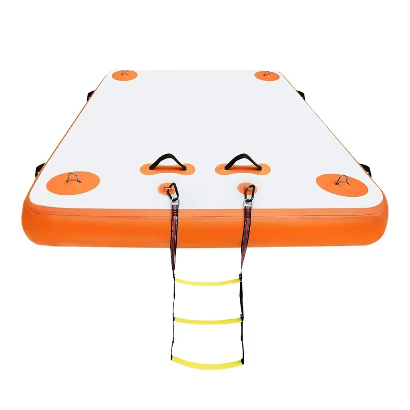 Custom Drop Stitch Floating Inflatable Pvc Swimming Platform With Uv Protection, Waterproof Surface For Yacht Water Leisure Use