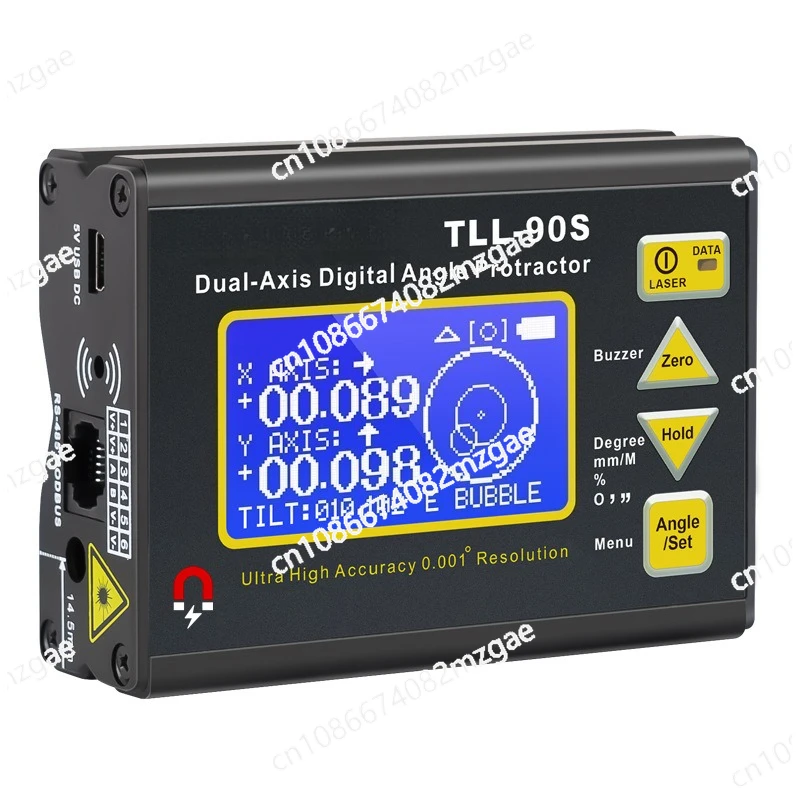 TLL-90S High Precision Electronic Level with 0.005 Accuracy, Dual Axis Digital Inclinometer for Angle Measurement