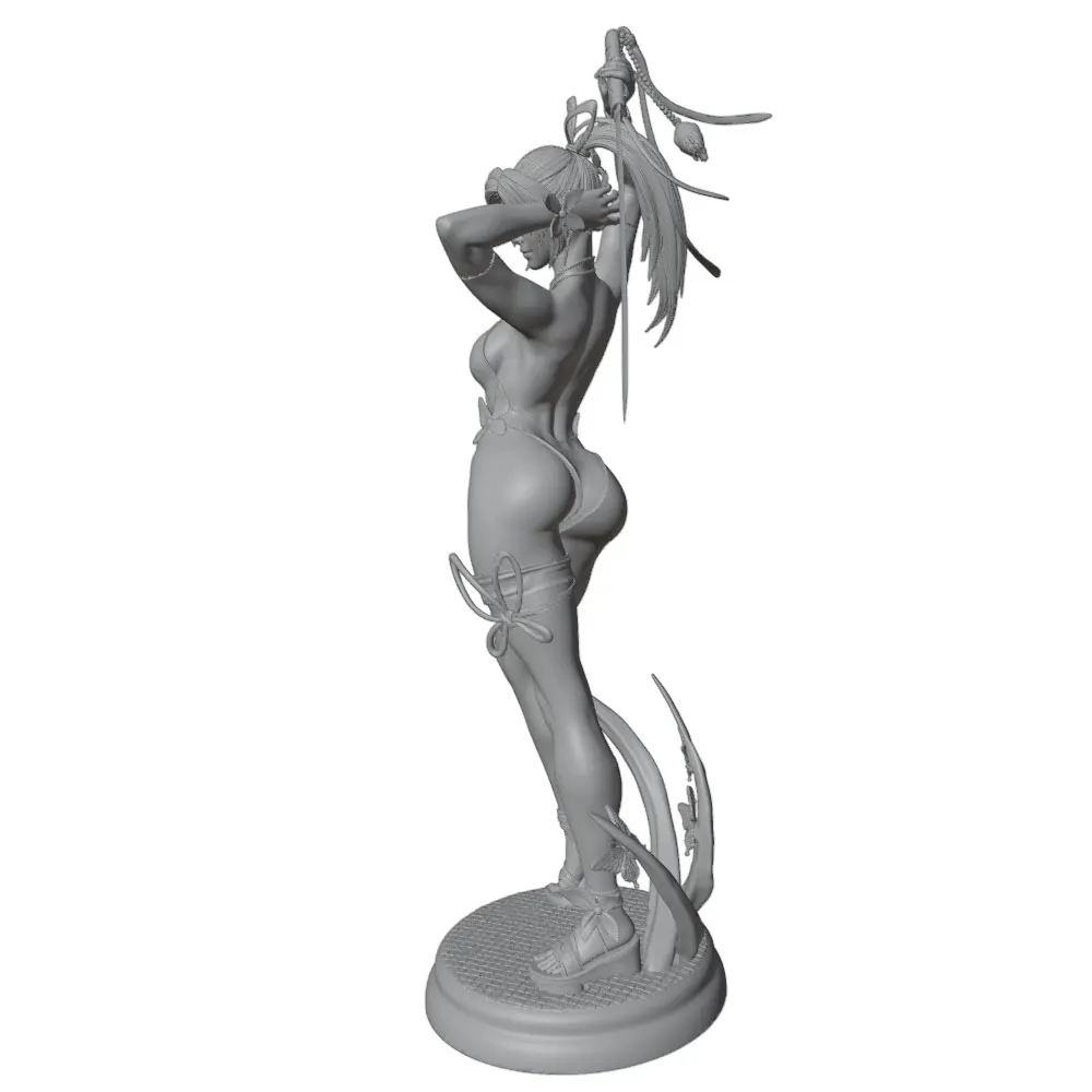 1/24 Female 	Warrior Resin Model Kits GK Miniature 3D Printed Gray Model Figurine DIY Doll Collection Unassembled And Unpainted view 4