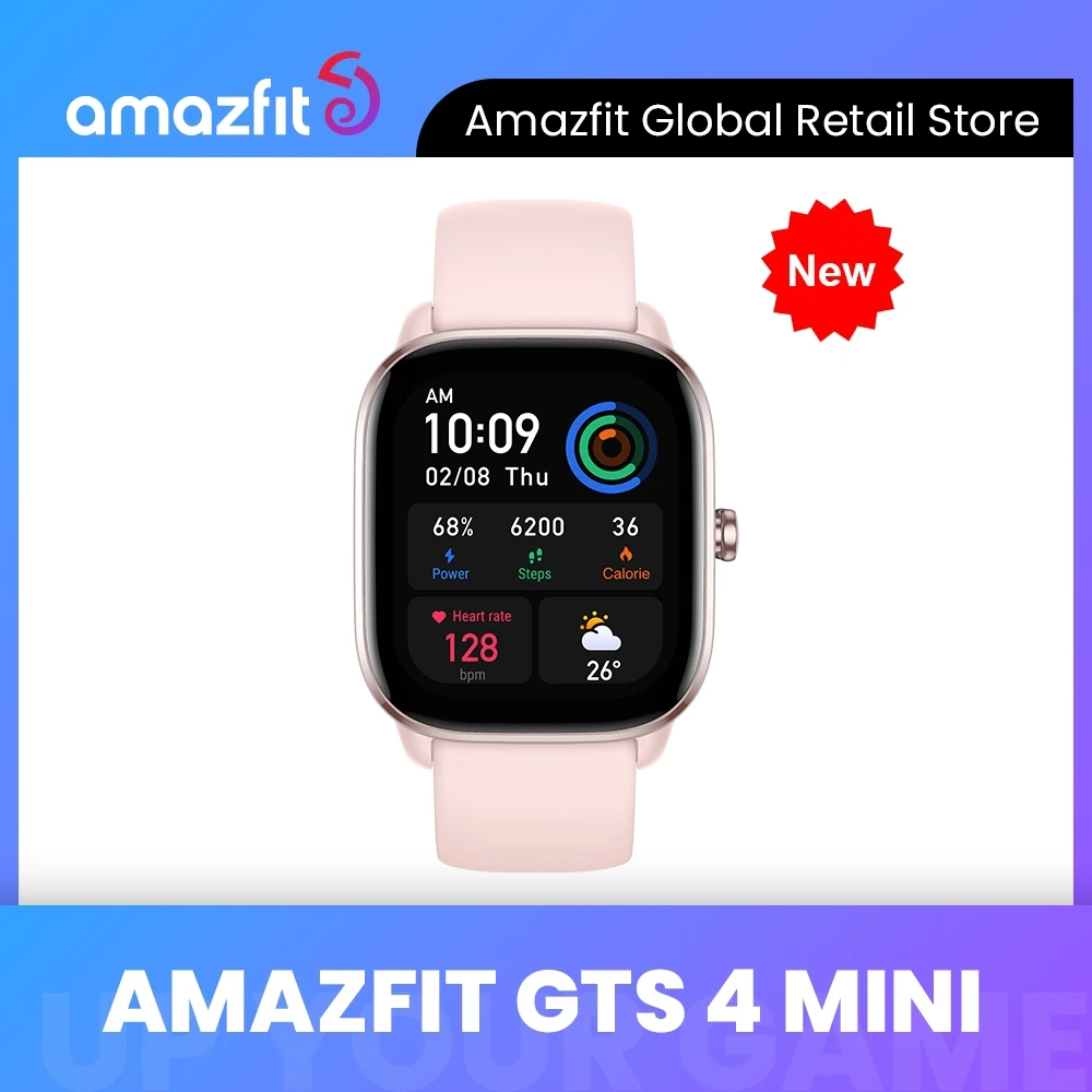 [Ship From Russia] Amazfit GTS 4 MINI Smartwatch 120+ Sports Modes 5 Satellite Positioning Systems Smart Watch For Android IOS