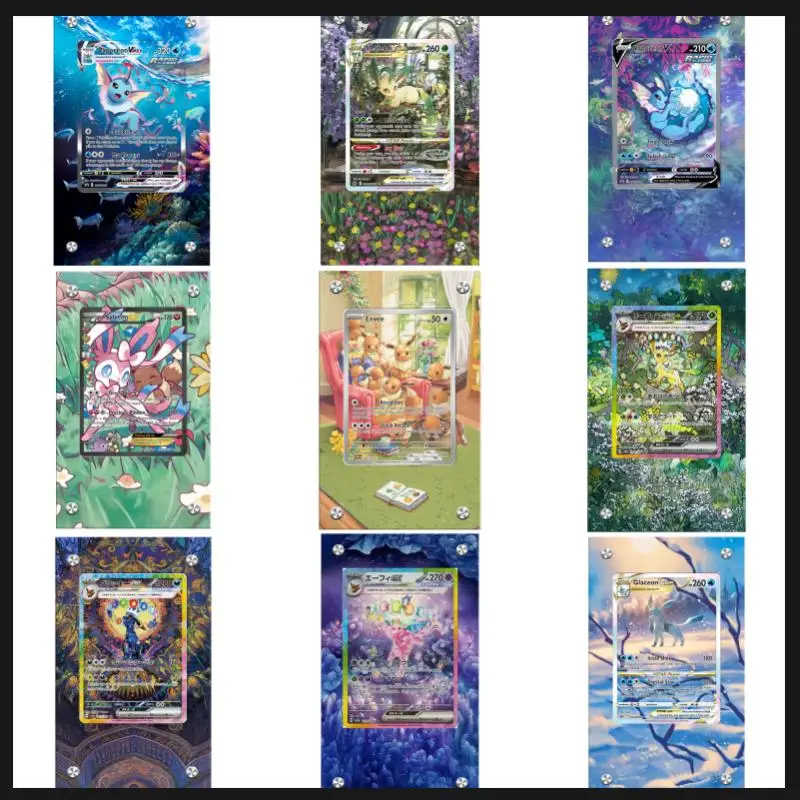 

Pokemon Card Brick PTCG Sylveon Eevee Vaporeon Flareon Sv8a Terastal Festival DIY Toy Anime Game Expand Acrylic Protective Case