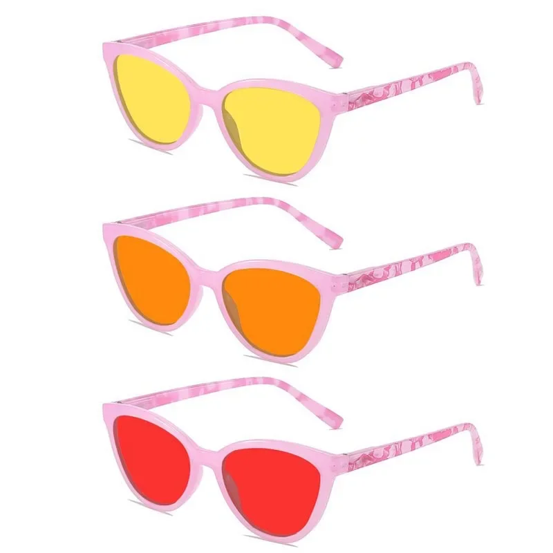 الرجال النساء جديد شخصية القط العين نظارات للرؤية الليلية موضة عالية الوضوح مكافحة الضوء الأزرق نظارات الكمبيوتر UV400 نظارات #6