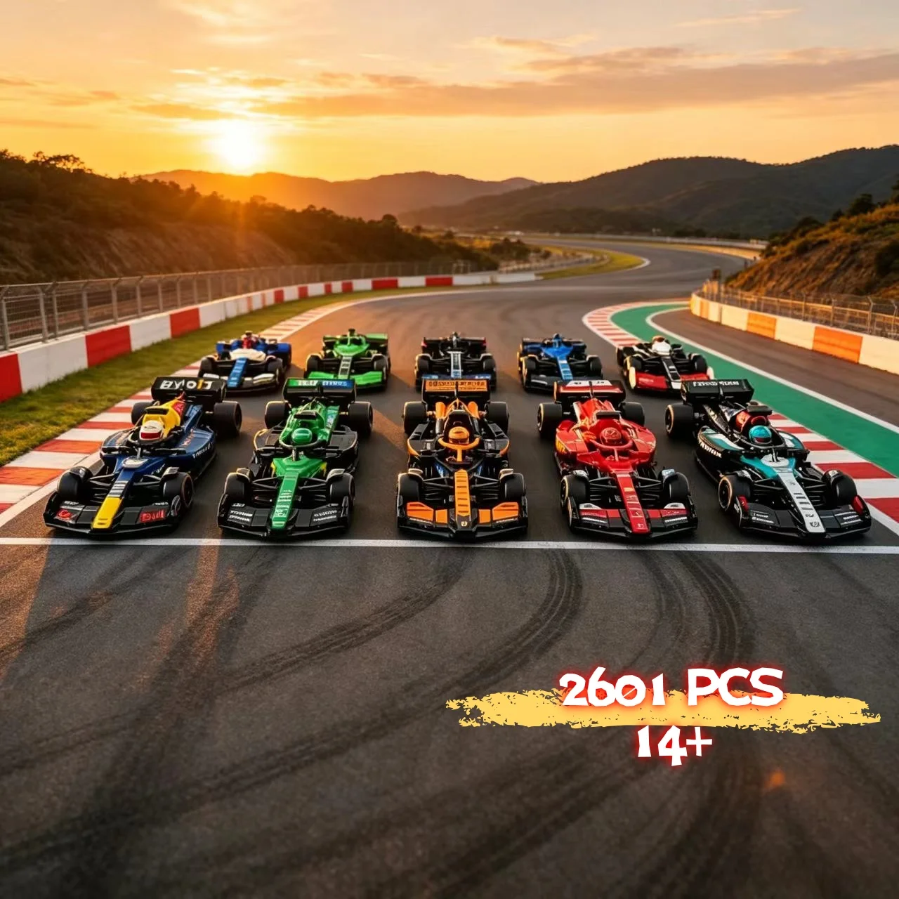 

2601 pieces new 77242-77251 Speed 10 super sports car F1 building blocks toy decoration model children's Christmas gift