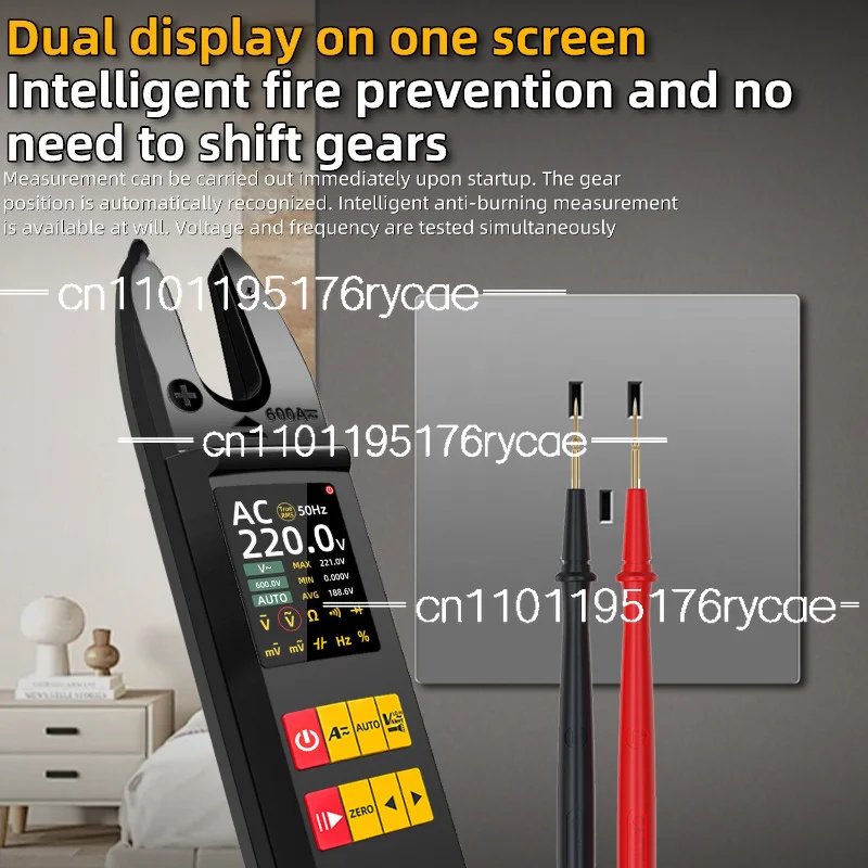 Source factory high-precision clamp meter U5 AC and DC ammeter U-type multimeter 600A intelligent clamp meter