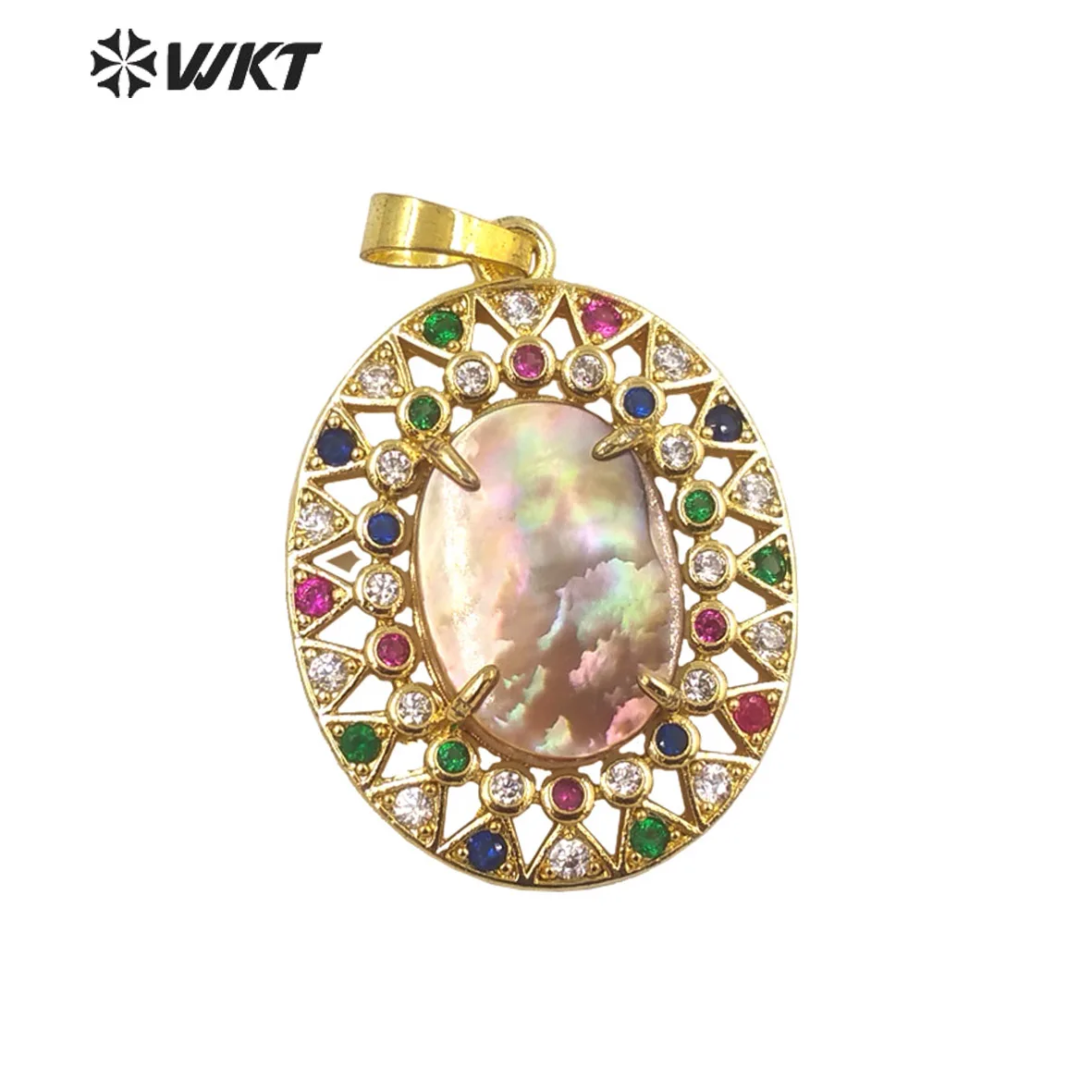 

WT-MP273 European Vintage Vibe Shell And Cubic Zircon For Women Elegant Decorative Can Make Of Broonch Or Necklace