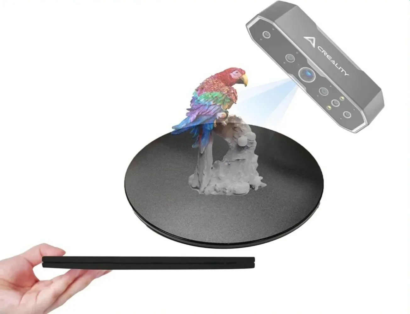 Creality 3D Scanner Turntable & Handle Tripod Kit CR-Scanner Otter/Raptor Easy Scanning of Featureless Small Medium Objects