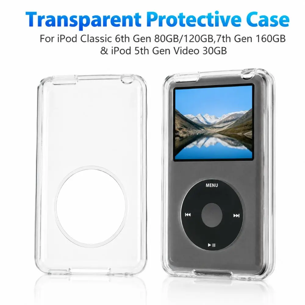 Transparent For IPod Classic Protective Case for iPod Classic 6th Gen 80GB/120GB,7th Gen 160GB & iPod 5th Gen Video 30GB