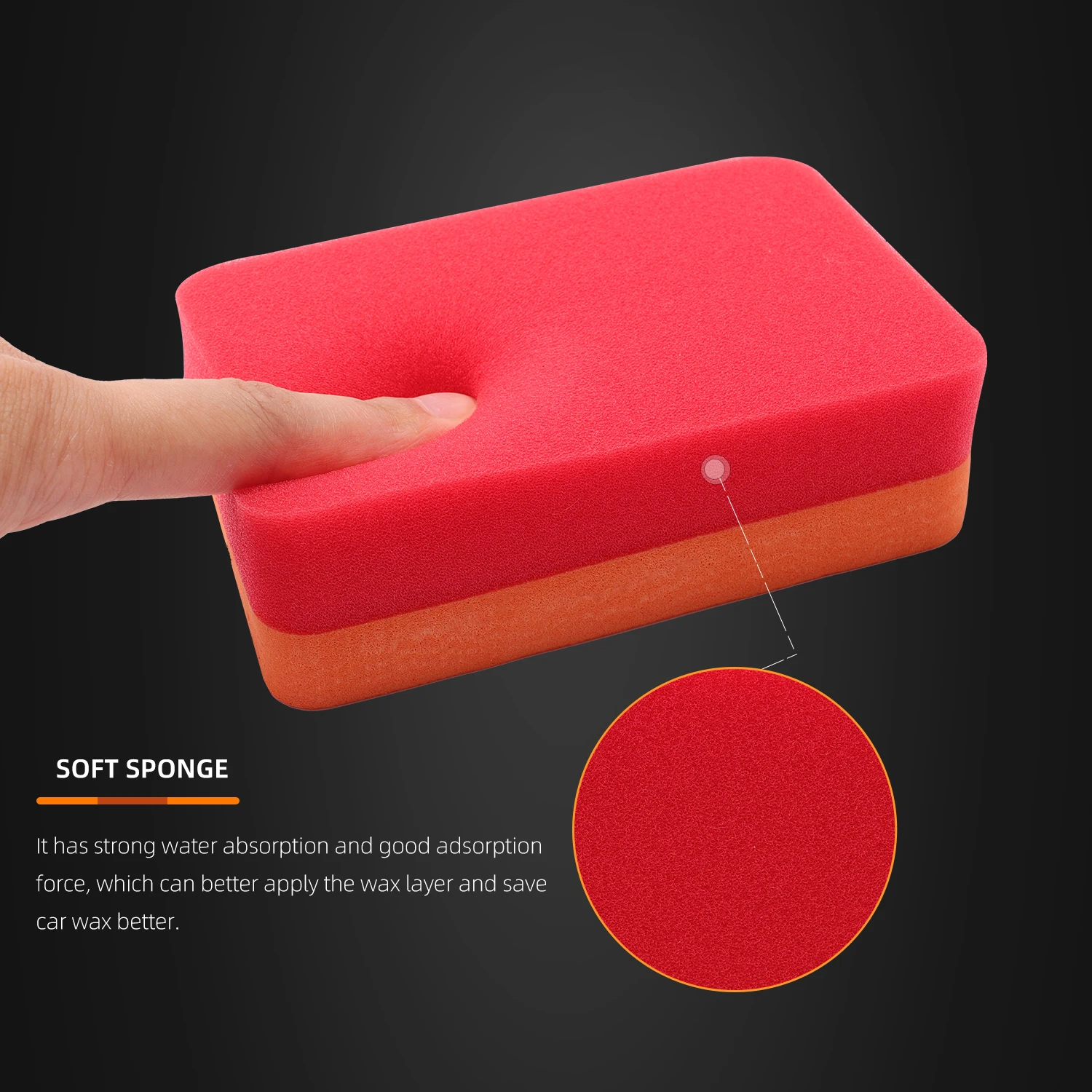 SPTA 6Pcs Hand Polishing Sponge Foam Pads Car Coating Pad Car Cleaning Sponge Applicator Pads For Car Paint Waxing