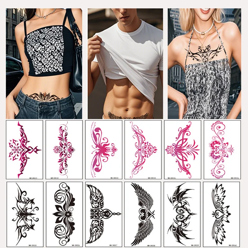 Personal Goddess Private Flash Tattoo Sticker Waist Lower Abdomen Chest Back Female Temptation Sexy Temporary Art Tattoo Paper