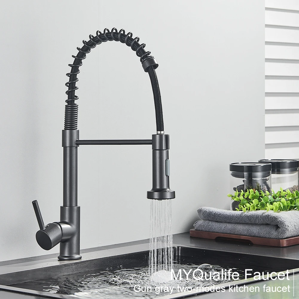 Zilvergrijze keukenkraan met é - Matte Black Kitchen Sink Faucet Spring recensie en prijs