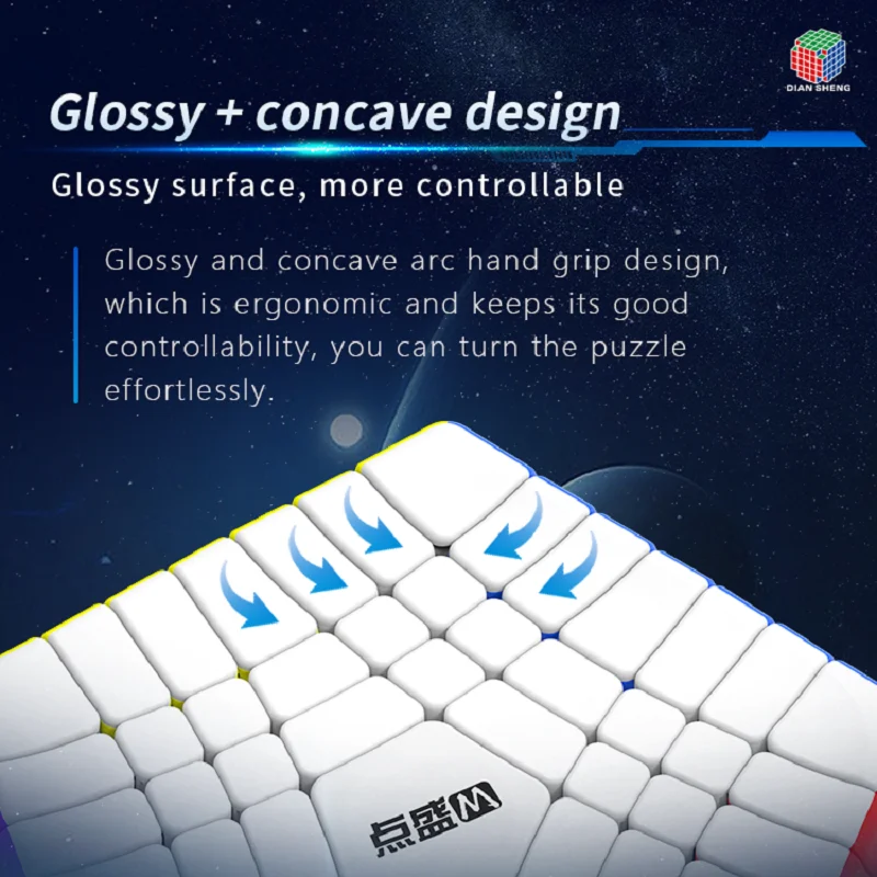 DianSheng Galaxy Teraminx 7x7 마그네틱 큐브 Megaminx 스티커없는 7x7x7 매직 큐브 퍼즐 장난감 어린이 선물 Cubo Mágico