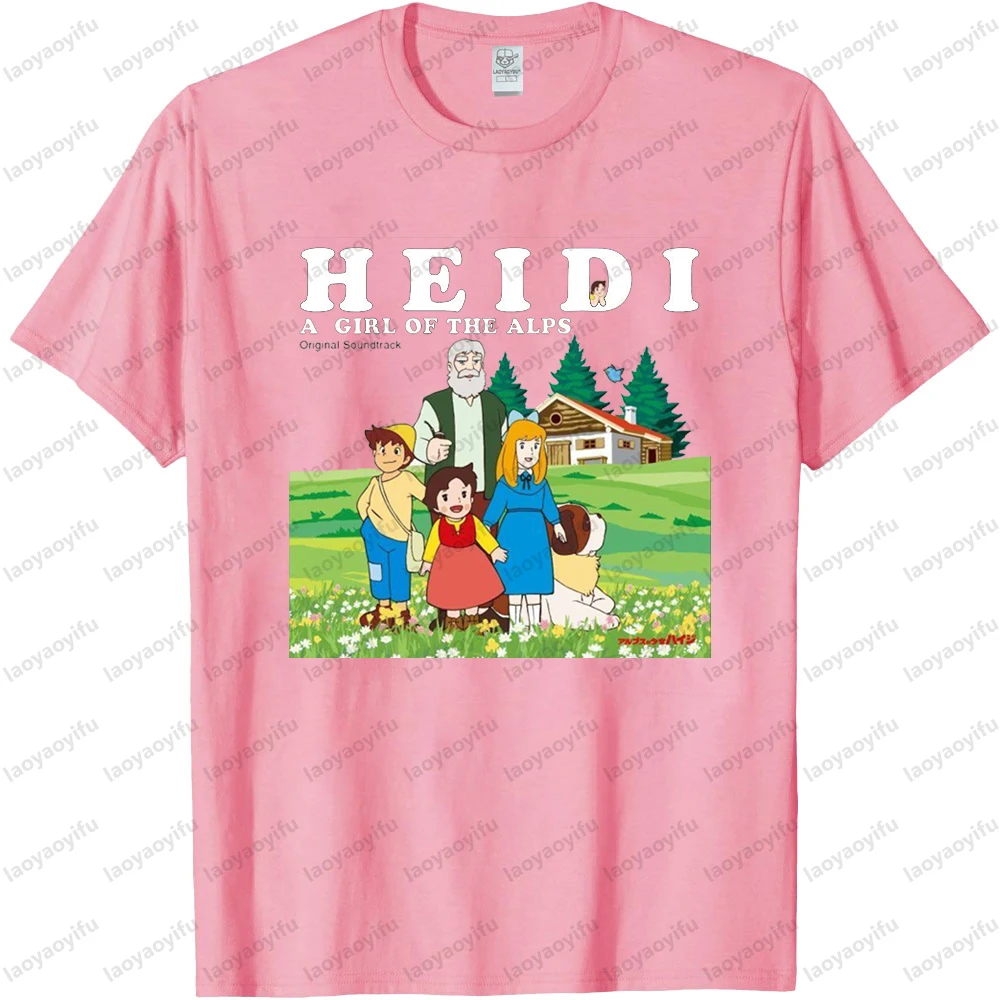 Personnage de dessin animé imprimé motif créatif Design t-shirt Heidi la fille des Alpes thème unisexe t-shirt hauts femmes été t-shirt