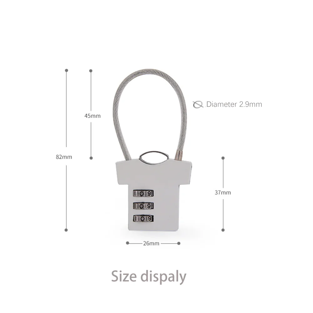 Accessoires de remplacement pour sac SR, en alliage de zinc, verrouillage à code, câble métallique, cadenas de dessin animé