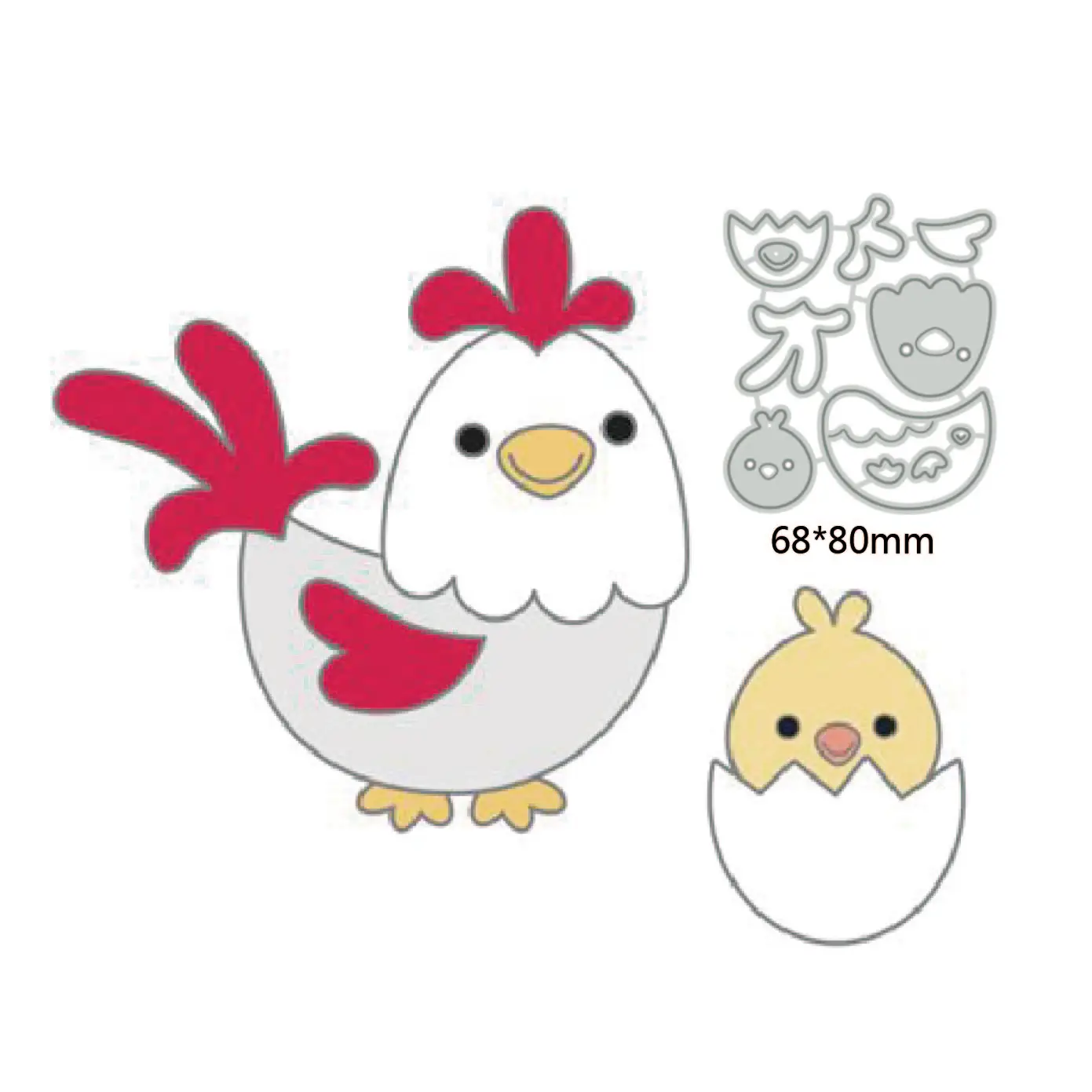 New 2024 Metal Cutting Dies Easter eggs rabbit cock diy Scrapbooking Photo Album Decorative Embossing PaperCard Crafts Dies