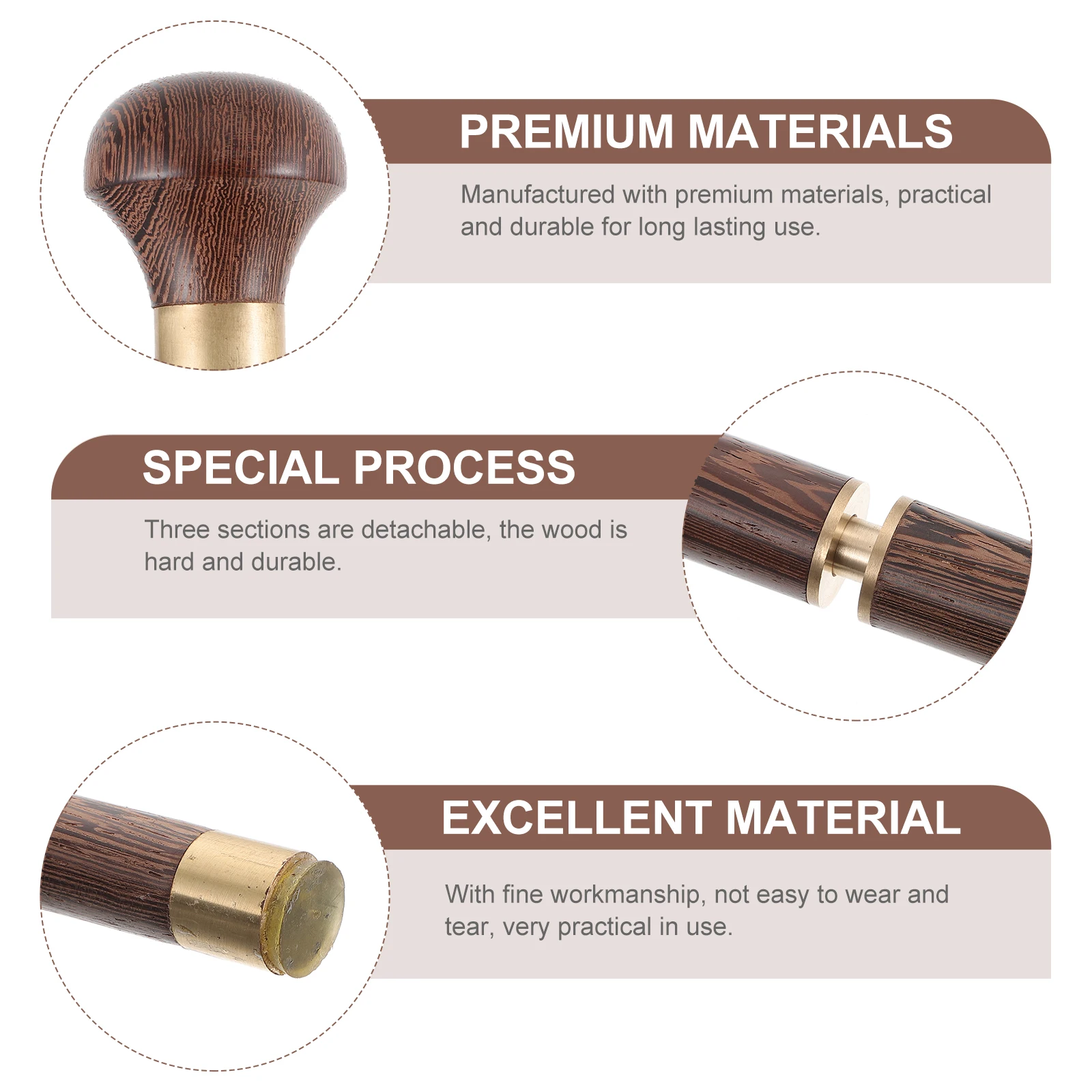 كبار السن المشي قضيب انفصال قصب الاستخدام في الهواء الطلق البني المضادة للانزلاق السفر عصا الدجاج الجناح الخشب قصب دائم طويلة الأمد #6