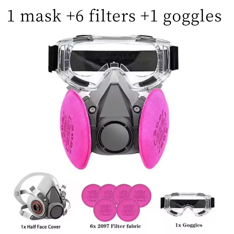 Anti-dust mist 6200 Gas Mask set Industrial half-face spray respirator for 2091/6001 series filter mask is safe and reliable