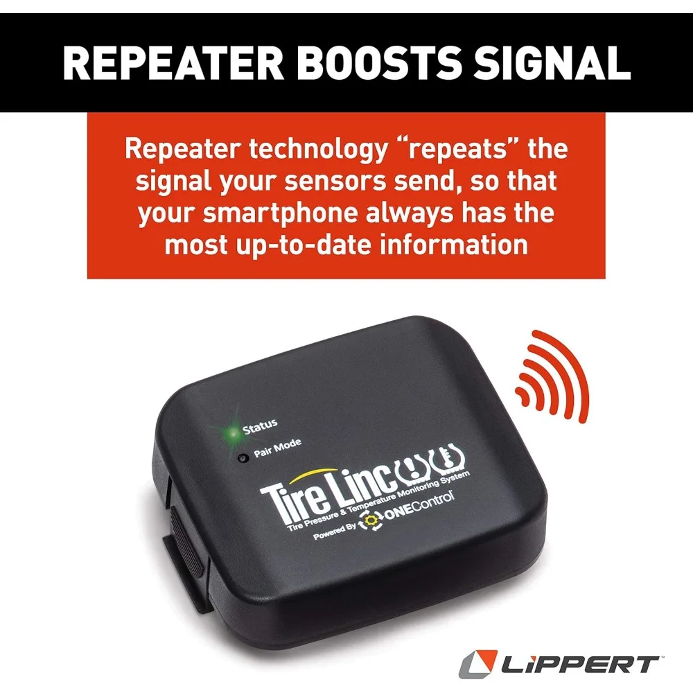 2020106863 Tire LINC Tire Pressure and Temperature Monitoring System for RVs (TPMS) with Tire Sensors and Repeater